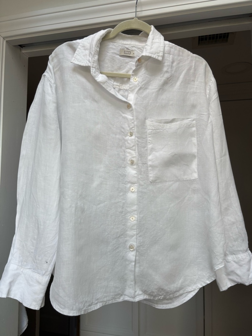 AYR Deep End White Linen Button-Down Shirt